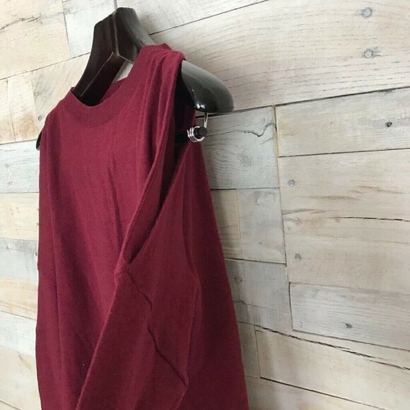 John + Jenn Cold Shoulder Sweater Red Small NEW - Picture 3 of 8